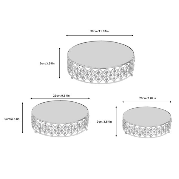 Rosdorf Park Elings 3 Pieces Cake Stand Fruits Cakes Dessert Display
